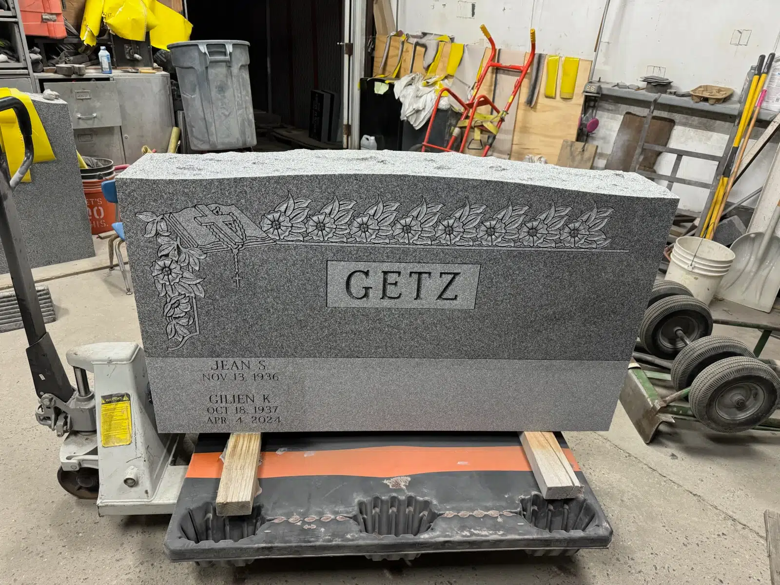 Black Granite Headstone hand-carved by Black Granite Shop in NJ — image 5