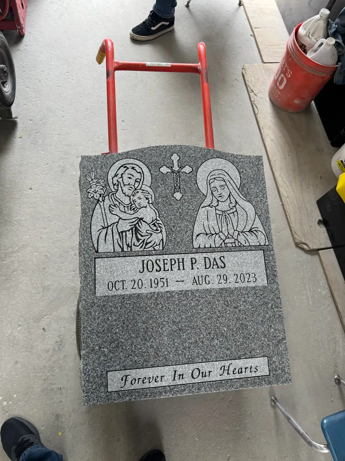 Black Granite Headstone hand-carved by Black Granite Shop in NJ — image 8