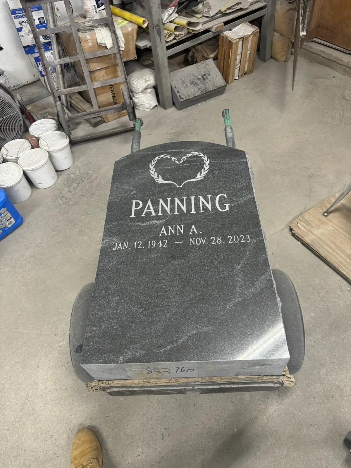 Black Granite Headstone hand-carved by Black Granite Shop in NJ — image 9