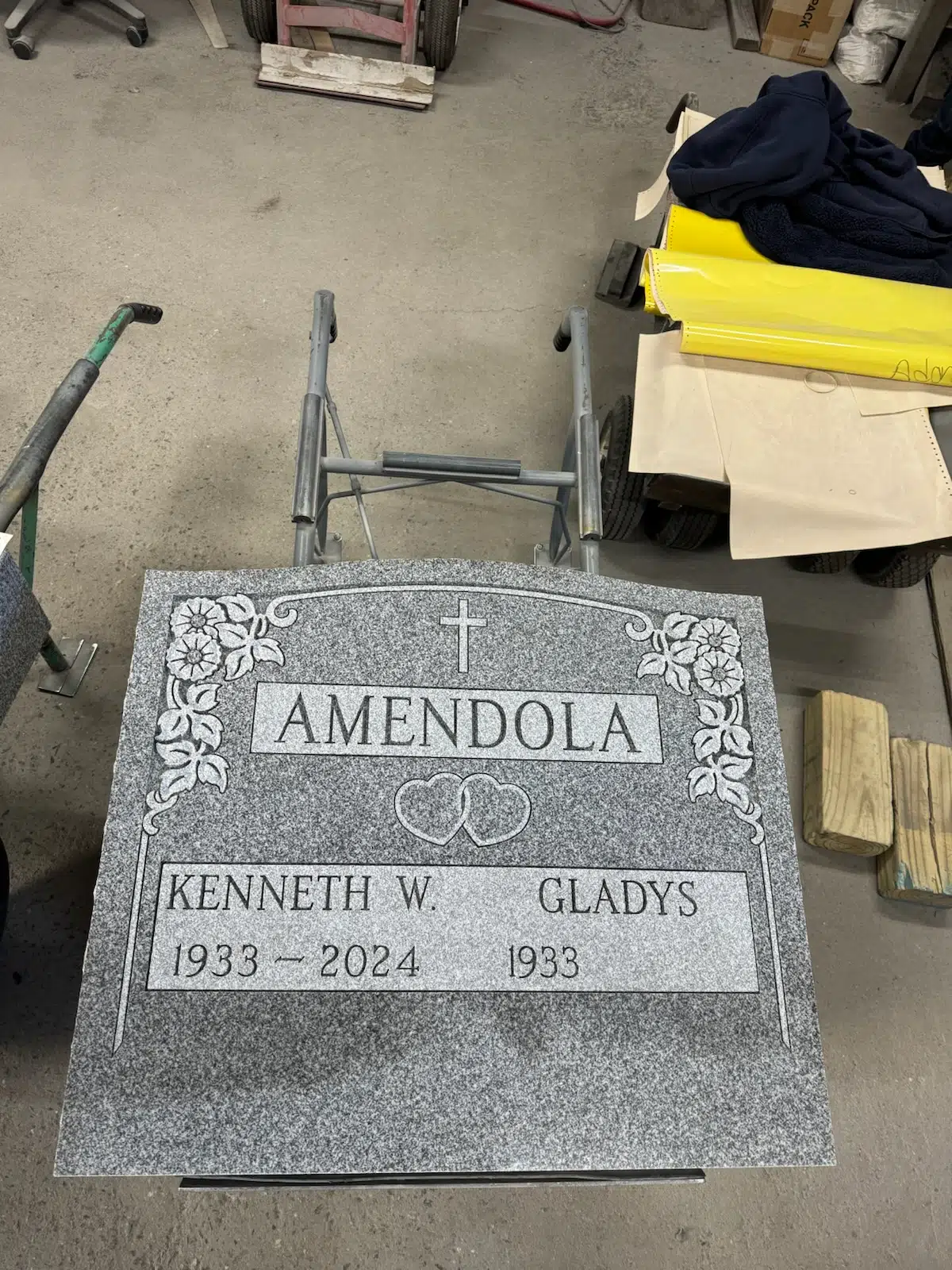 Black Granite Headstone hand-carved by Black Granite Shop in NJ — image 2
